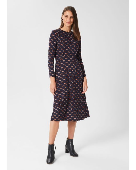 Hobbs Blue Sian Jersey Dress