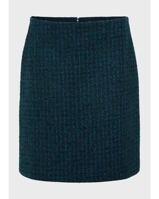 Hobbs Blue Teia Wool Skirt