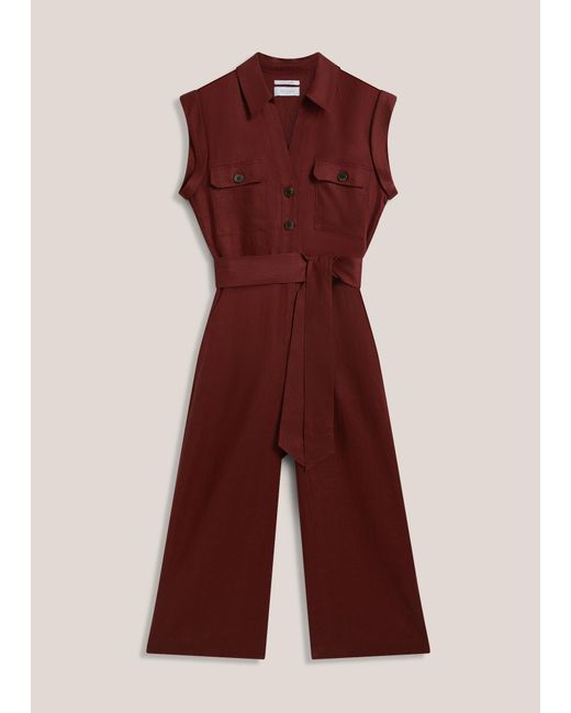 Hobbs Natural Petite Spencer Linen Jumpsuit