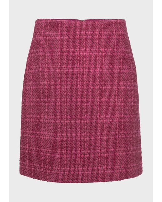 Hobbs Red Ramona Tweed Skirt