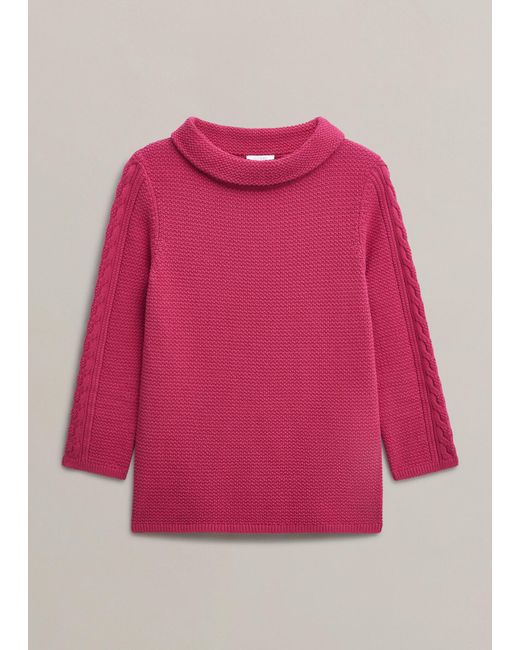 Hobbs Pink Camilla Cotton Jumper