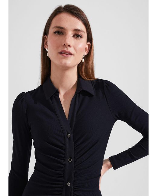 Hobbs Rib Hatty Jersey Dress in Blue Lyst UK