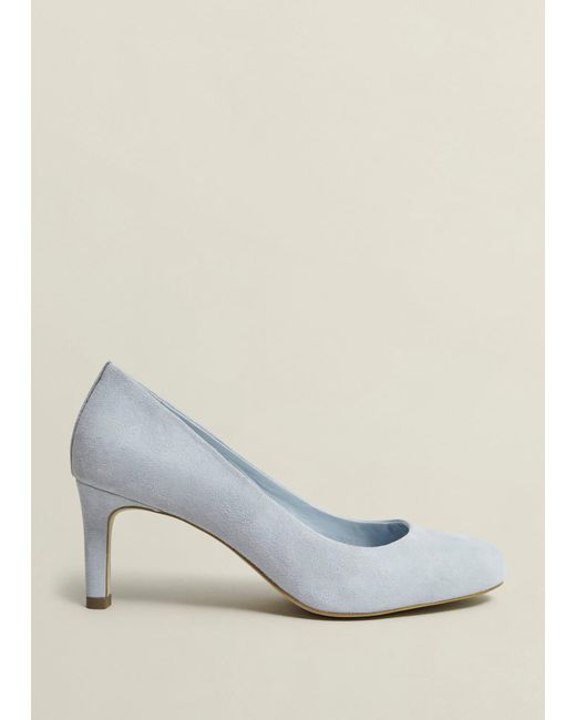 Hobbs White Lizzie Suede Courts