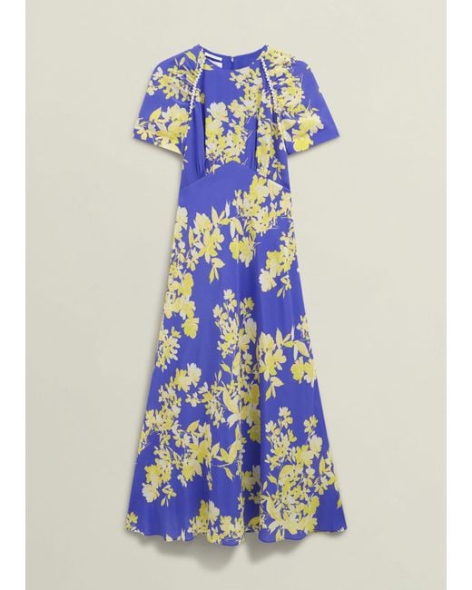 Hobbs White Petite Ann Embellished Silk Dress