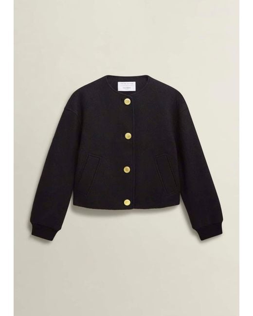 Hobbs Blue Elsham Bomber Jacket With Wool