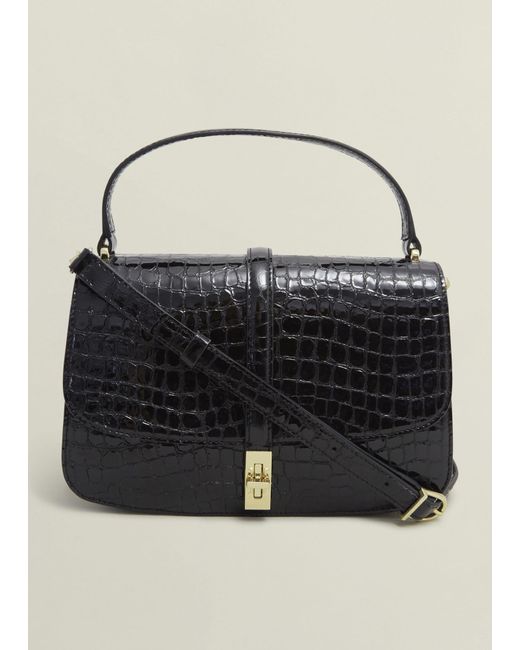 Hobbs Black Larissa Leather Crossbody Bag