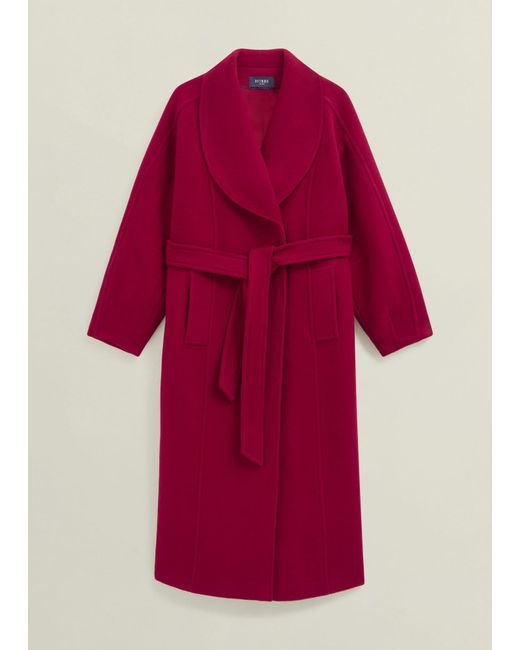 Hobbs Red Lambeth Wool Blend Coat