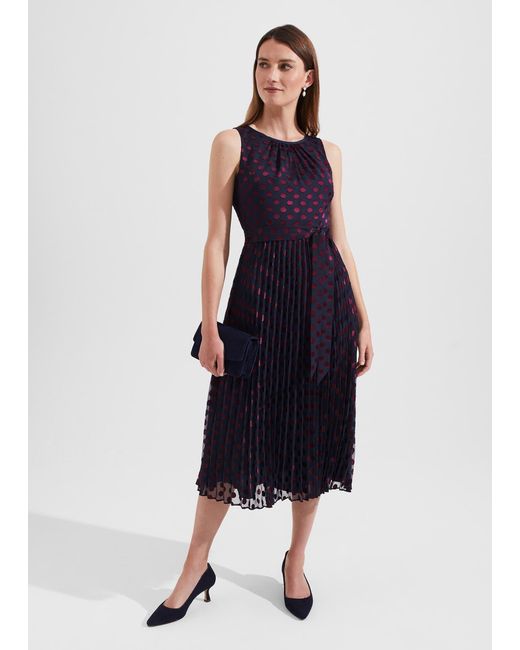 Hobbs Blue Blythe Devoree Midi Dress