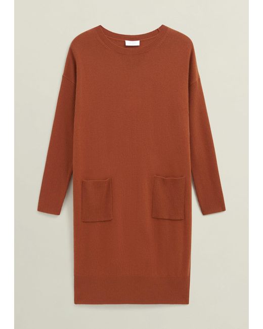 Hobbs White Devora Knitted Dress