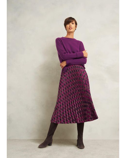 Hobbs Purple Kayla Pleated Skirt