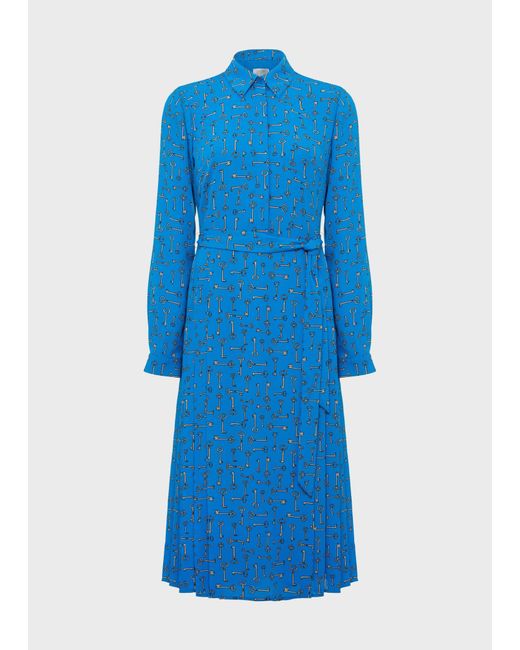 Hobbs Blue Alberta Shirt Dress