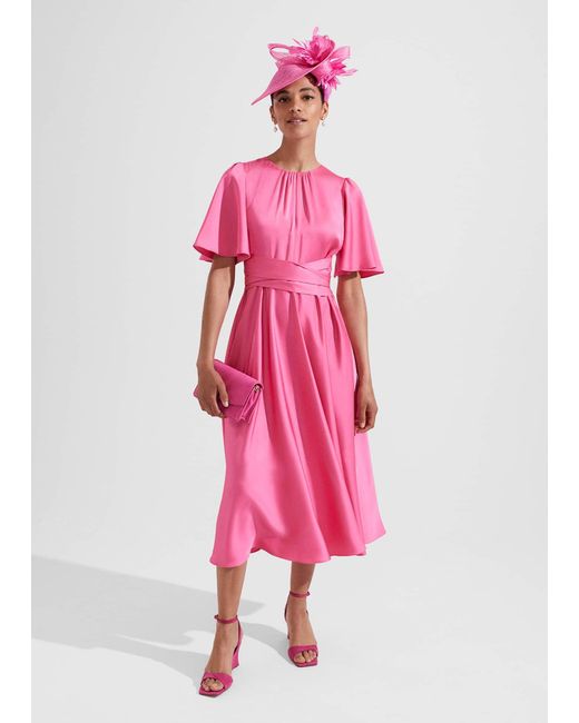 Hobbs Pink Orelia Fit And Flare Dress
