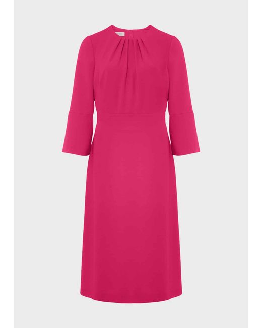 Hobbs Pink Marianne Fit And Flare Dress