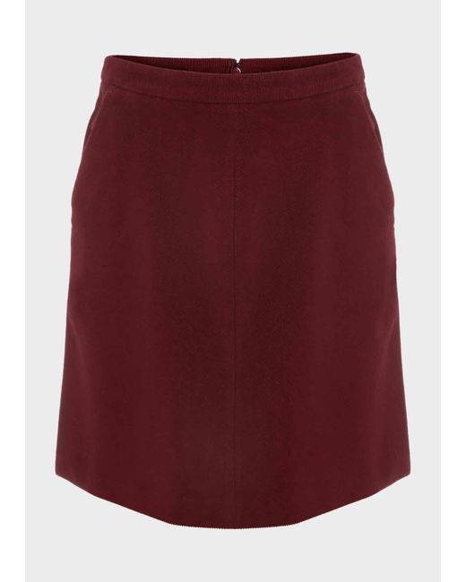 Hobbs Red Ria Cord Mini Skirt