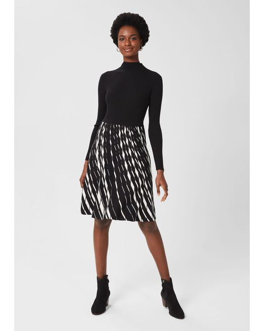 Hobbs Black Reva Knitted Dress