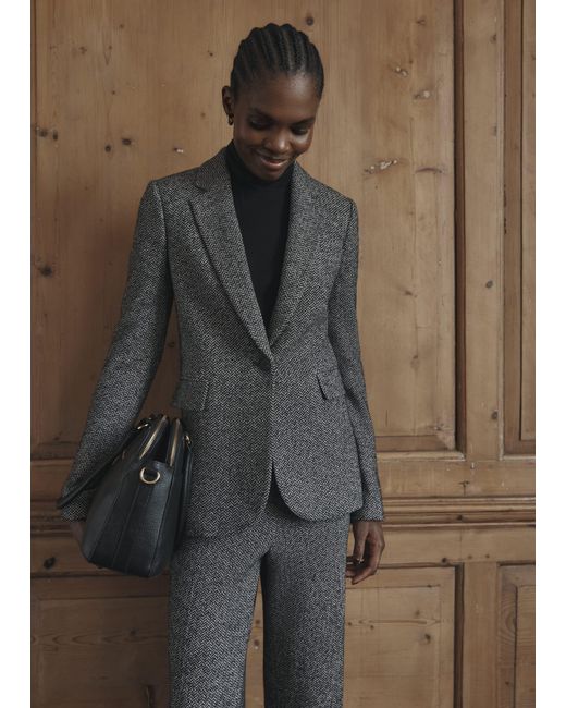 Hobbs Brown Marlyn Wool Jersey Jacket