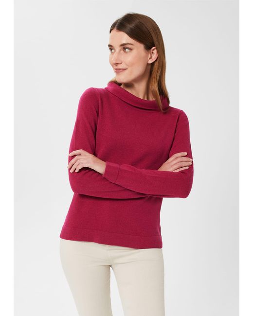 Hobbs Red Audrey Wool Cashmere Jumper