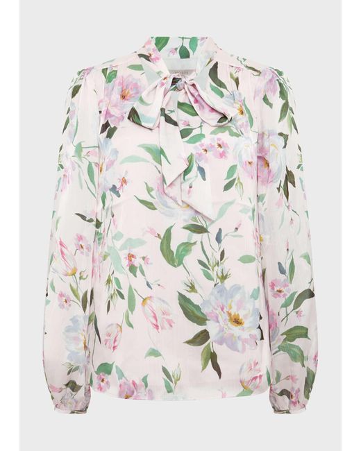 Hobbs Pink Aria Floral Blouse