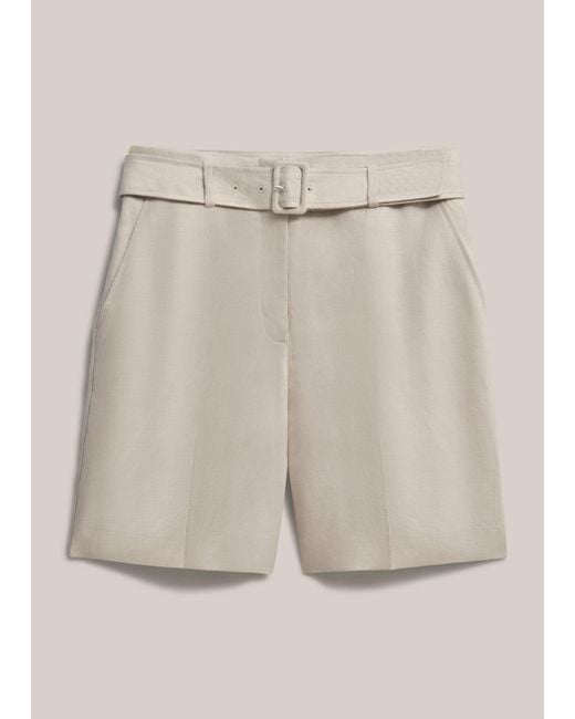 Hobbs Blue Iza Linen Shorts