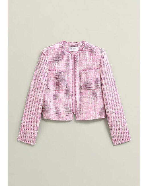 Hobbs Pink Darcy Tweed Jacket