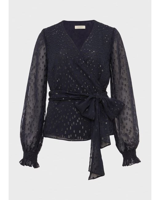 Hobbs Blue Elizabeth Lurex Blouse
