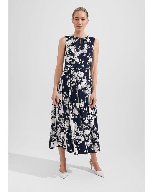 Hobbs White Petite Angelica Fit And Flare Dress