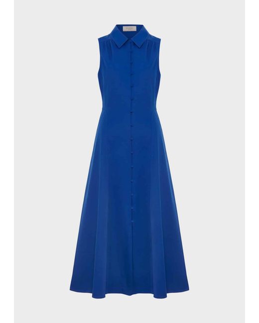 Hobbs Blue Cathleen Dress With Cotton