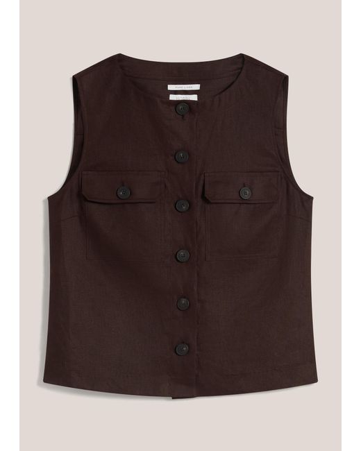 Hobbs Brown Lulu Linen Top