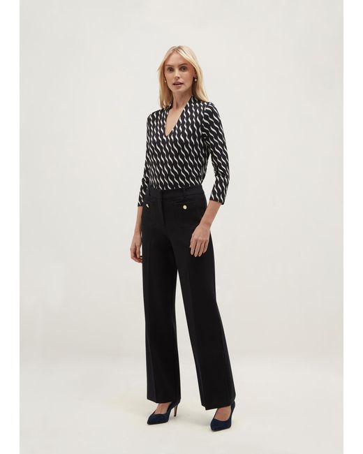 Hobbs Blue Clemence Ponte Trousers
