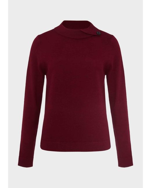 Hobbs Red Talia Wool Cashmere Jumper