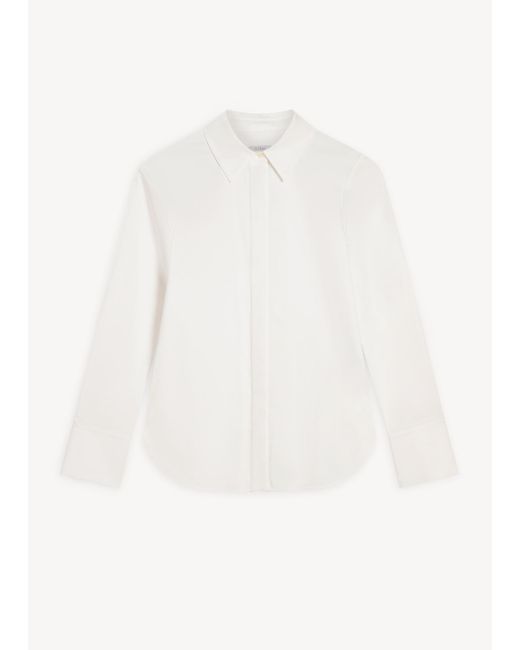 Hobbs White Andra Cotton Blend Shirt
