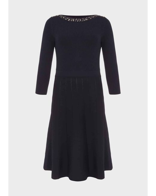 Hobbs Blue Emily Knitted Sequin Dress