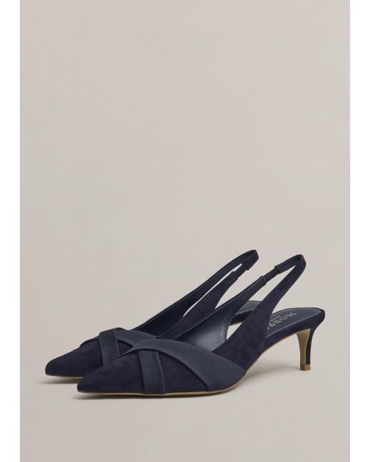 Hobbs Blue Renee Suede Slingbacks