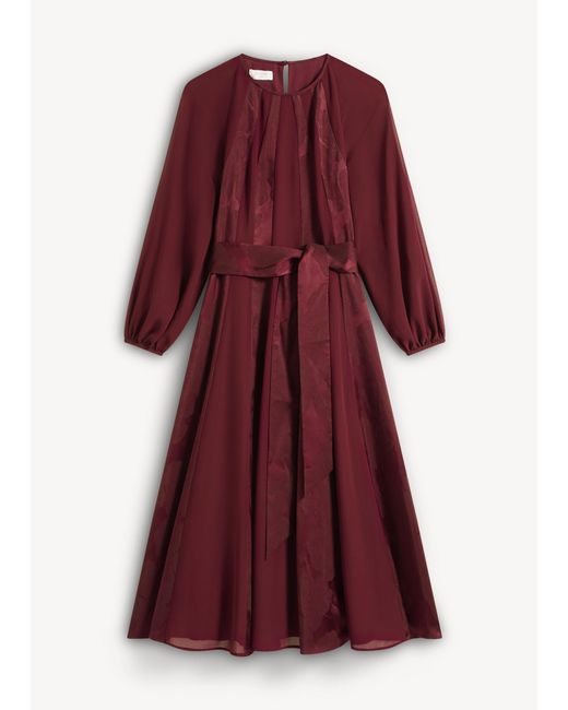 Hobbs Red Loren Jacquard Dress