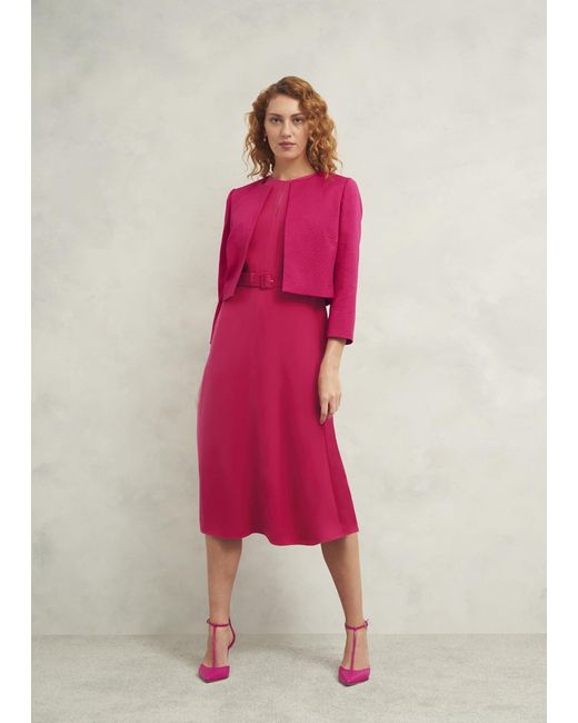 Hobbs Pink Elize Textured Jacket