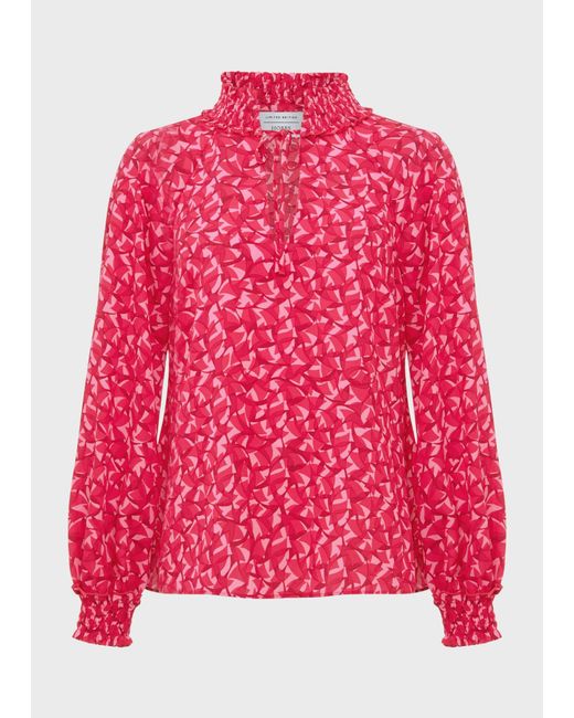 Hobbs Red Kennedy Print Blouse