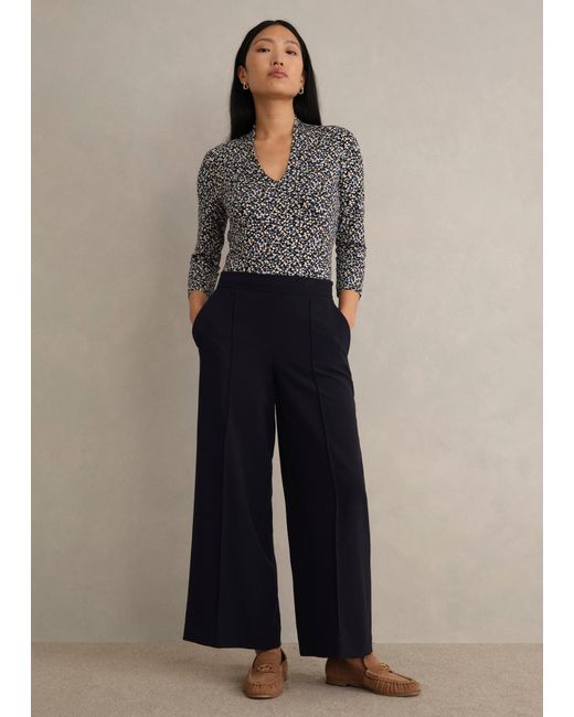 Hobbs Blue Eva Crop Trousers
