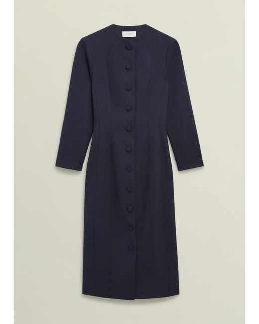 Hobbs Blue Berkeley Dress With Wool
