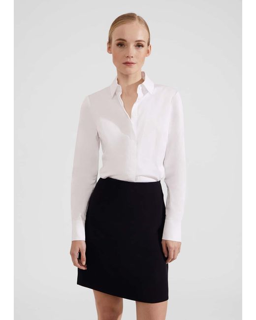 Hobbs White Stevie A Line Skirt