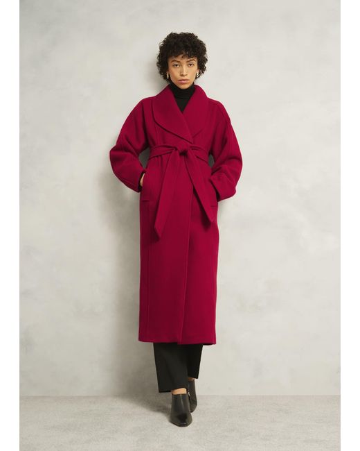 Hobbs Red Lambeth Wool Blend Coat