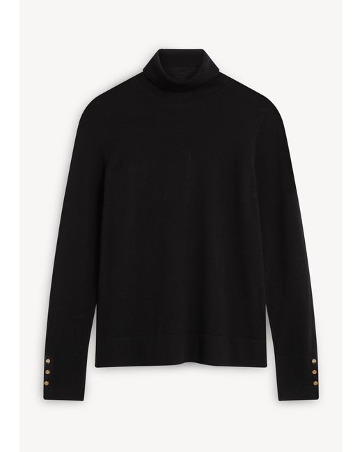 Hobbs Black Lara Merino Rollneck Jumper
