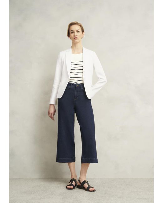 Hobbs Blue Blake Linen Jacket