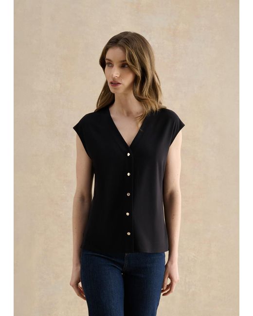 Hobbs Natural Hayley Button Front Top