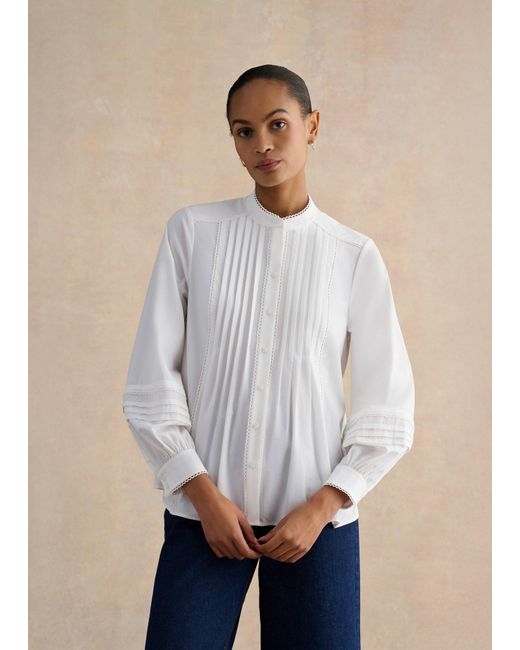 Hobbs White Mariette Blouse