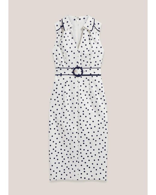 Hobbs Natural Nancy Spot Shift Dress