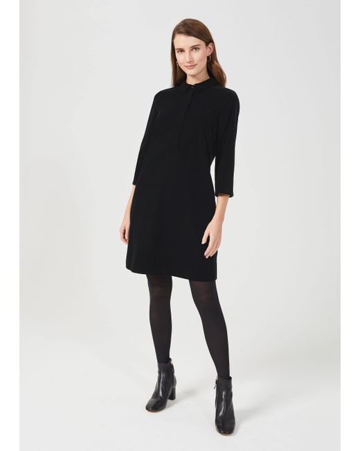 Hobbs Velvet Three Quarter Sleeve Shirt Dress in Black Lyst Australia