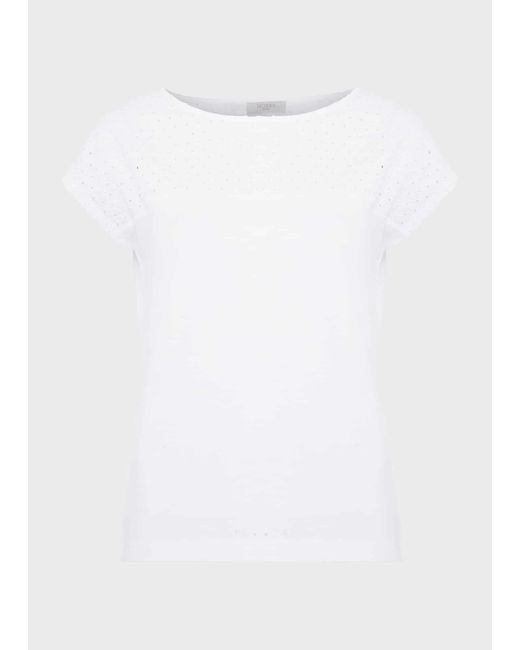 Hobbs White Thea Cotton Broderie Top