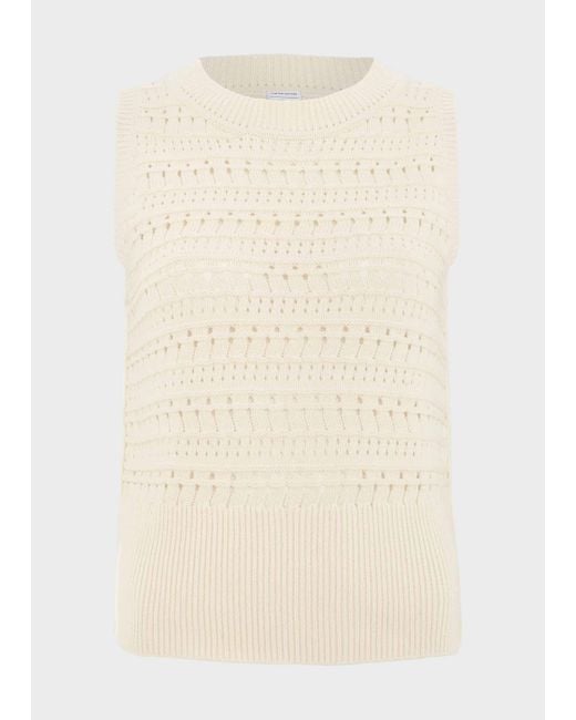 Hobbs White Colemere Cotton Knitted Vest