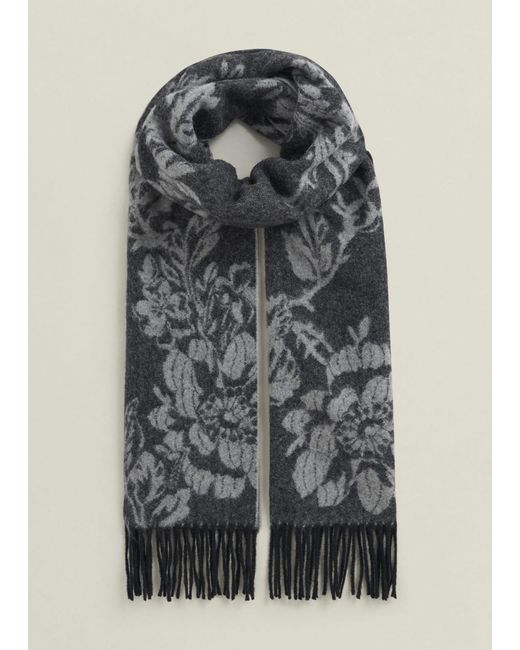 Hobbs Gray Paula Wool Scarf