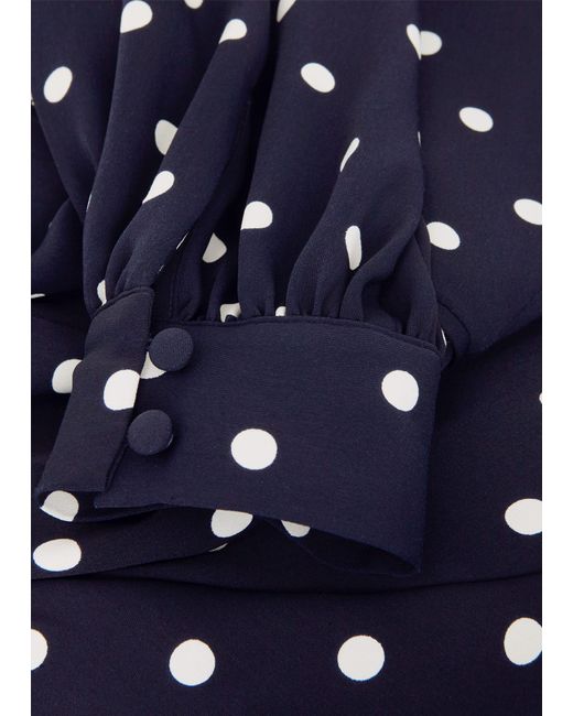 Hobbs Ayla Spot Fit And Flare Dress in Blue | Lyst